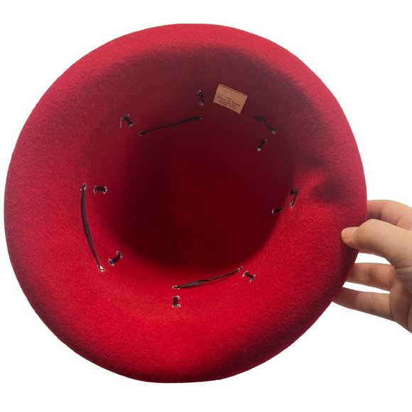 Red Wool Laced Bowler main image 5